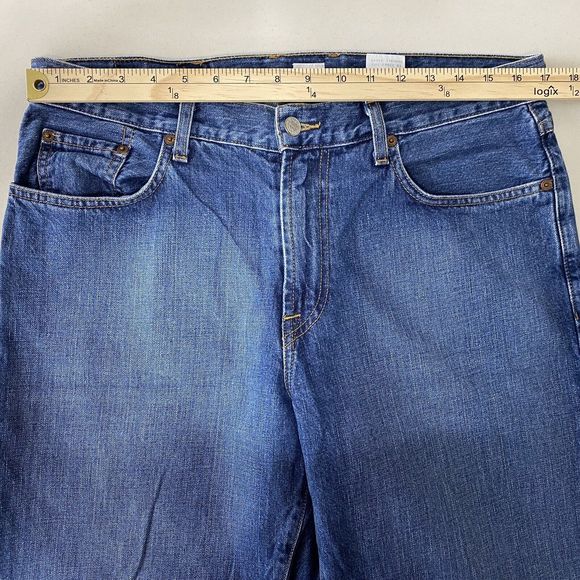 Lucky Brand Dungarees Men's 34 x 31.5 Grunge Distressed Bootleg Denim Blue Jeans - Picture 9 of 14